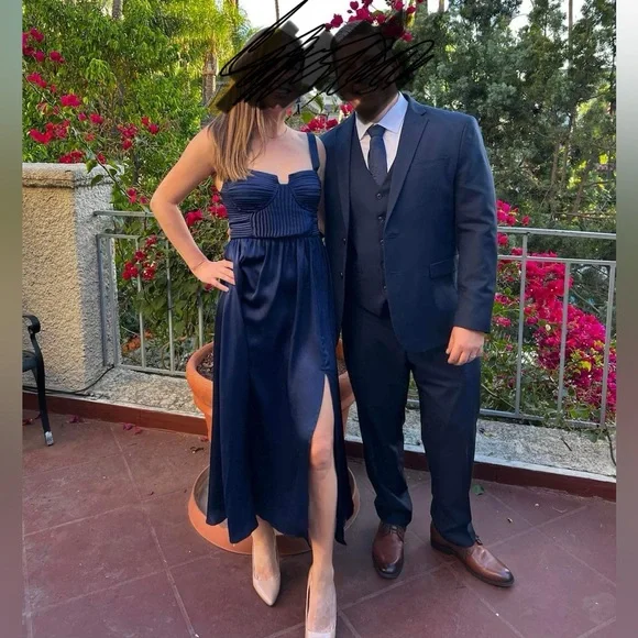 Astr Navy Blue Midi Dress - Picture 4 of 4